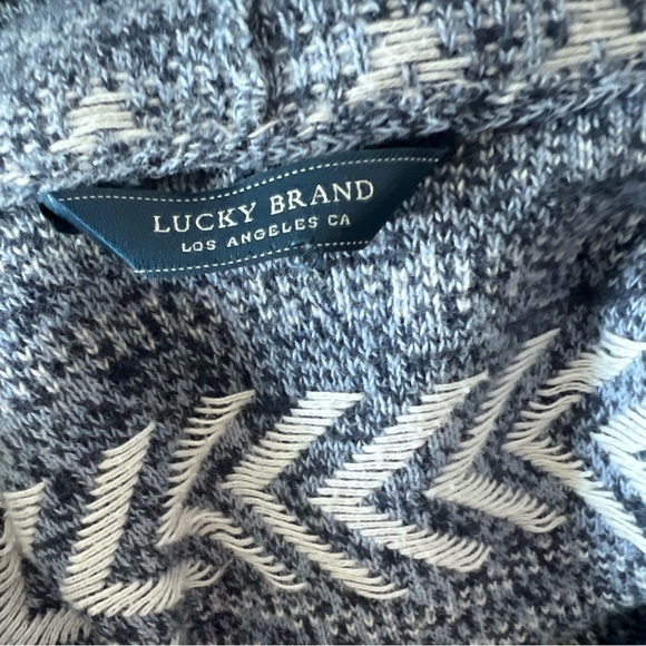 Lucky Brand Southwestern-boho jacquard knit open-front Cardigan Sweater. - Picture 3 of 3